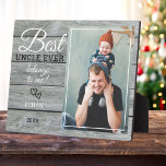 Best oom Ever Gift Photo Rustic Grey Wood Fotoplaat<br><div class="desc">Een simpel en gedenkwaardig geschenk voor de nieuwe oom gepersonaliseerd met zijn favoriete foto met nicht of neef.</div>