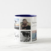 Best oom Ever Modern Trendy Family Foto Collage Tweekleurige Koffiemok (Center)