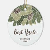 Best oom Ever Persoonlijk Pinecones Greenery Keramisch Ornament (Links)