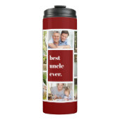 Best oom Ever Photo Collage Maroon White Thermosbeker (Voorkant)
