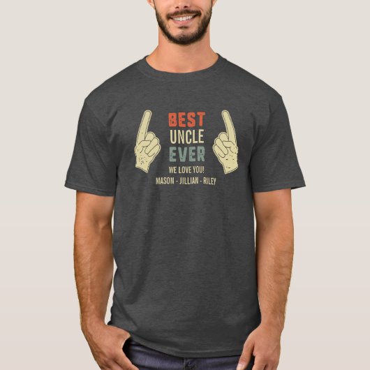 Best oom Ever Pointing Finger Niece Nephew Names T-shirt (Voorkant)