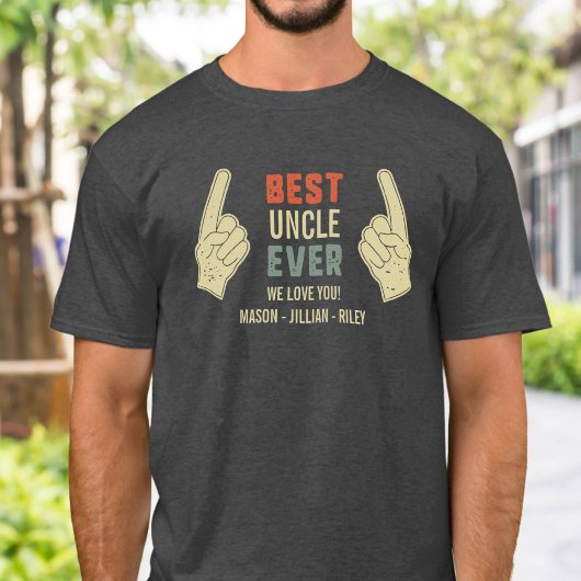 Best oom Ever Pointing Finger Niece Nephew Names T-shirt