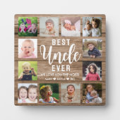 Best oom Ever Rustic Wood 12 Foto Collage Fotoplaat (Voorkant)