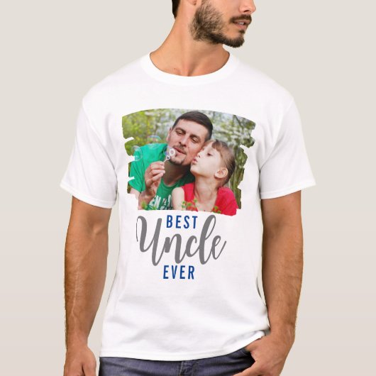 Best oom Ever Typografie Foto T-shirt (Voorkant)
