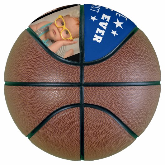 Best oom Ever We houden van je 3 Foto Collage Blue Basketbal (Rechts)