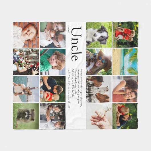 Best oom, Funcle Ever Definition 16 Foto Fleece Deken (Voorkant (Horizontaal))