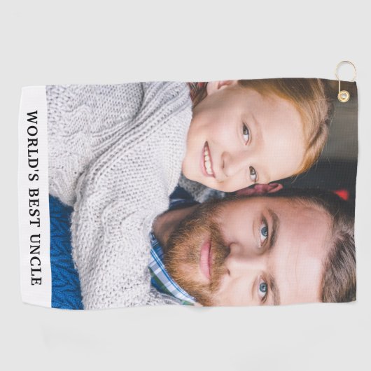 Best oom Niece Nephew Foto van de wereld Golfhanddoek (Horizontaal)