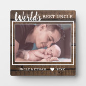 Best oom oom Custom Photo Rustic Brown Wood Fotoplaat (Voorkant)