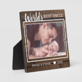 Best oom oom Custom Photo Rustic Brown Wood Fotoplaat (Voorkant)