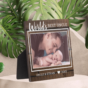 Best oom oom Custom Photo Rustic Brown Wood Fotoplaat