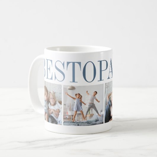 Best Opa Ever 4 Photo Collage Grandpa Koffiemok (Voorkant links)