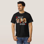 Best Opa Ever Black 3 Photo Collage Aangepast T-shirt (Voorkant volledig)