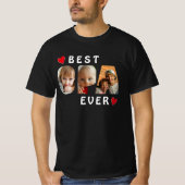 Best Opa Ever Black 3 Photo Collage Aangepast T-shirt (Voorkant)