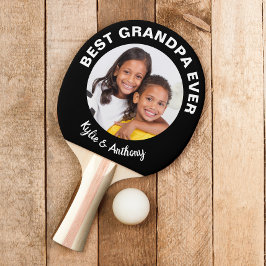 Best opa Ever Custom Photo Black Tafeltennisbatje