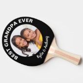 Best opa Ever Custom Photo Black Tafeltennisbatje (Zijkant)