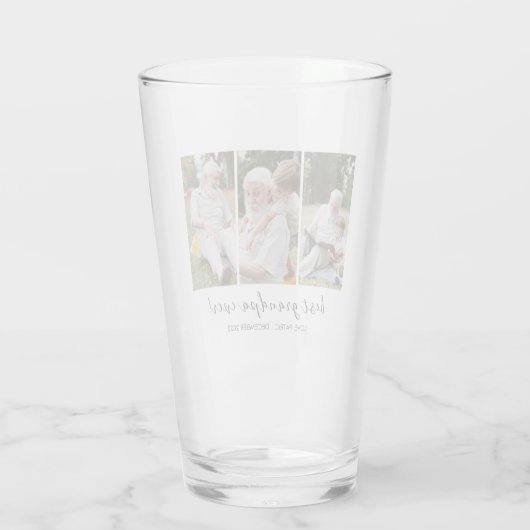 Best opa Ever Keepomwille Multi Photo Glass Glas (Achterkant)