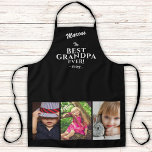 Best opa Ever Keepslag 3 Foto zwart Schort<br><div class="desc">Best Grandpa Ever Vader's Day Keepslag Black Schort met 3 Foto Collage en Grandpa's Name. Geef drie foto's van kleinkinderen aan,  de naam van grootvader en het jaar. U kunt om het even welke tekst op het schort veranderen. Een perfect cadeau voor een opa voor vaderdag,  verjaardag of Kerstmis.</div>