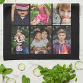 Best opa Family Keepslag 6 Photo Collage Black Theedoek (Gevouwen)