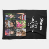 Best opa Family Keepslag 6 Photo Collage Black Theedoek (Horizontaal)