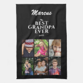 Best opa Family Keepslag 6 Photo Collage Black Theedoek (Verticaal)