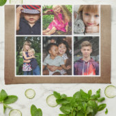 Best opa Family Keepslag 6 Photo Collage Theedoek (Gevouwen)