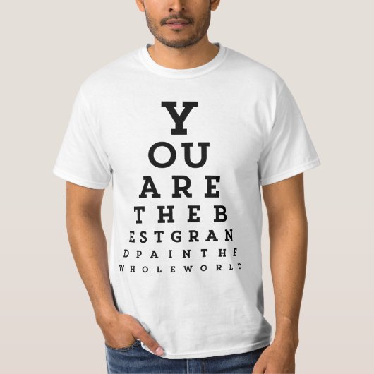 Best opa Typografie | T-shirt met Snellen Chart (Voorkant)