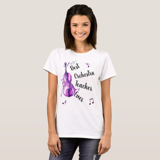 Best Orchestra Teacher Ever Pattern T-Shirt (Voorkant volledig)