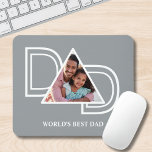Best Pap Custom Vaderdag Foto Muismat<br><div class="desc">De Best Dad Photo Muismat van deze wereld is versierd met het woord DAD in witte typografie op een grijze achtergrond. Gemakkelijk aan te passen met uw foto. Maakt een perfect Vaderdag cadeau.</div>