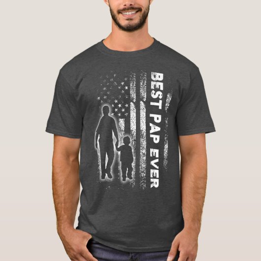 Best Pap Ever Flag Fathers day Grandpa Gift T-shirt (Voorkant)