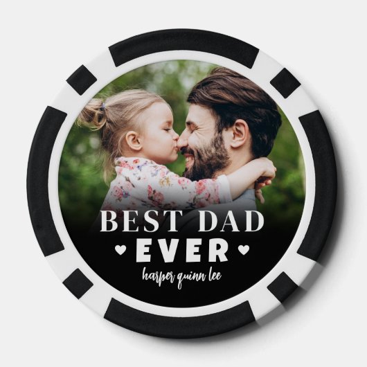 Best Pap Ever Photo Poker Chips (Achterkant)