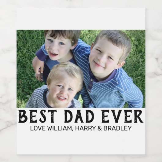 Best Pap Ever Photo Wijn Etiket (Enkel label)