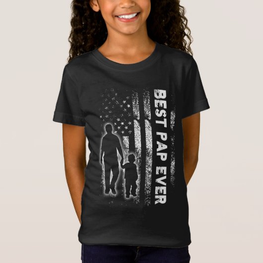 Best Pap Ever USA Flag Vaderdag Grandpa Gift T-shirt (Voorkant)