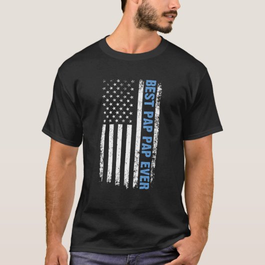 Best Pap Pap Ever 4th Of July American Flag Patrio T-shirt (Voorkant)