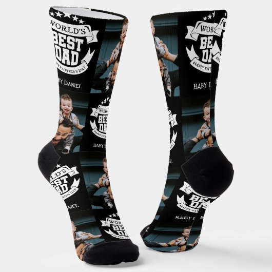 Best Pap Photo Collage Custom Sokken (Gebogen)