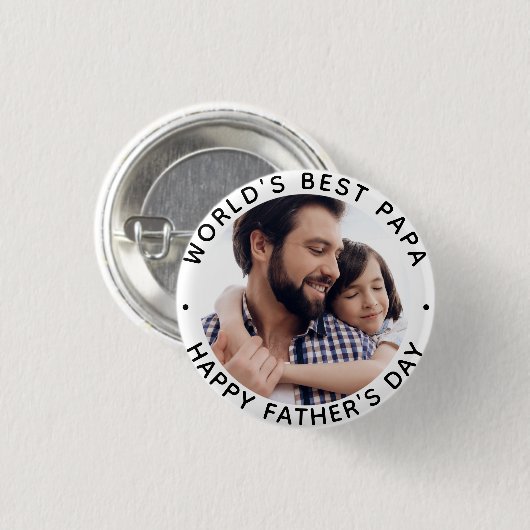 Best Pap Vaderdag Foto van de wereld Ronde Button 3,2 Cm (Voorkant /achterkant)
