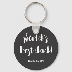 Best Pap White Typografie met naam grijs Sleutelhanger