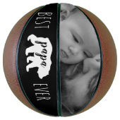 Best Papa Beer ooit - Aangepaste foto zwart-wit Basketbal (Verticaal)