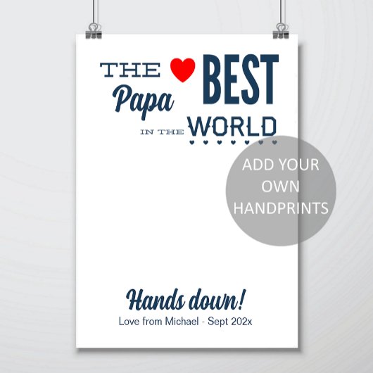 Best Papa DIY Handprint Sjabloon Poster