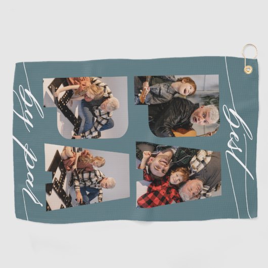 Best Papa door foto's kopiëren Golfhanddoek (Horizontaal)