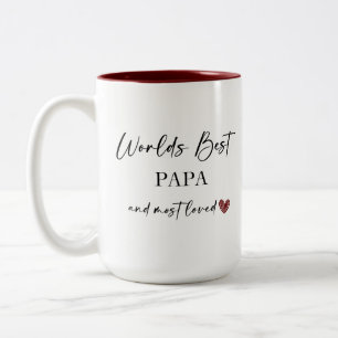 Best Papa en meest geliefde fotocadeau ter wereld Tweekleurige Koffiemok