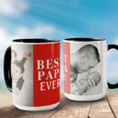 Best Papa Ever 2 Photo Collage Red Mok