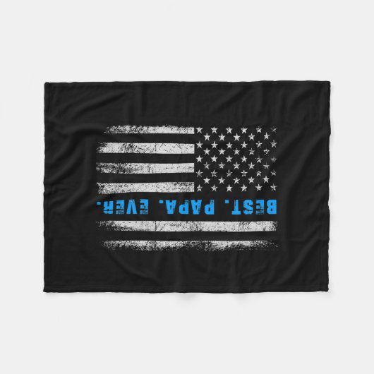Best Papa Ever American Flag  Vaderdag Fleece Deken (Voorkant (Horizontaal))