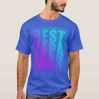 Best Papa Ever Cool Typography Blue Purprle T-shirt