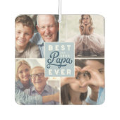 Best Papa Ever Custom Vier Photo Family Collage Luchtverfrisser (Voorkant)
