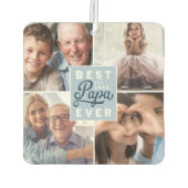 Best Papa Ever Custom Vier Photo Family Collage Luchtverfrisser (Achterkant)