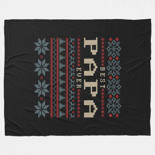 Best Papa Ever Fleece Deken (Voorkant (Horizontaal))
