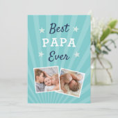 Best Papa Ever | Foto Vaderdag Kaart (Staand voorkant)