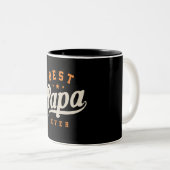 Best Papa Ever Funny Fathers Day Tweekleurige Koffiemok (Voorkant rechts)