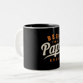 Best Papa Ever Funny Fathers Day Tweekleurige Koffiemok (Voorkant links)