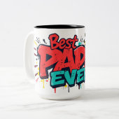 Best Papa Ever – Graffiti Legend Fathers Day Mugs Tweekleurige Koffiemok (Voorkant links)